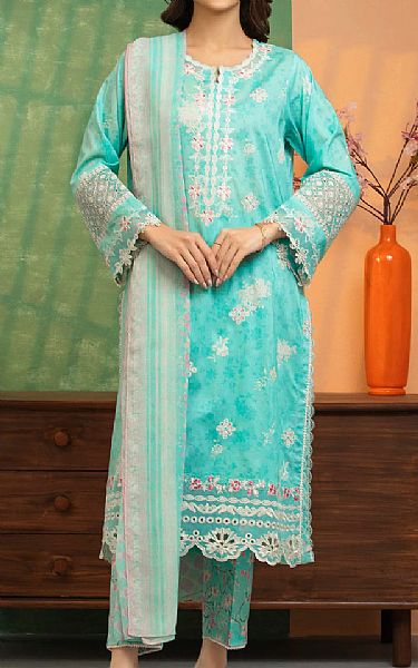 Edenrobe Aqua Lawn Suit | Pakistani Lawn Dress in USA- Image 1