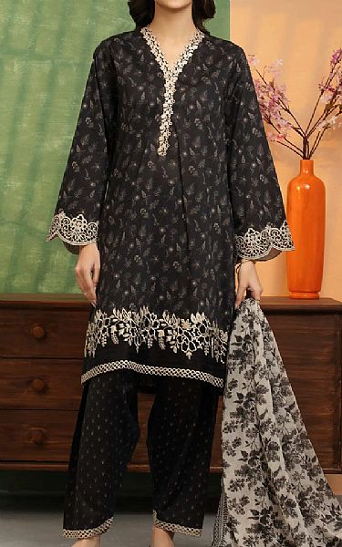Edenrobe Black Lawn Suit | Pakistani Lawn Dress in USA- Image 1