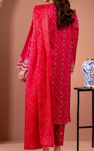 Edenrobe Cerise Pink Lawn Suit | Pakistani Lawn Dress in USA- Image 2