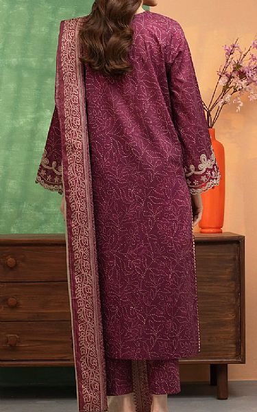 Edenrobe Wine Lawn Suit | Pakistani Lawn Dress in USA- Image 2