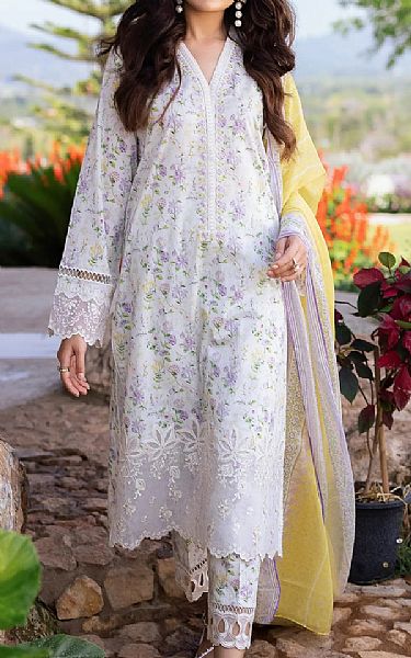 Edenrobe Off White Lawn Suit | Pakistani Lawn Dress in USA- Image 1
