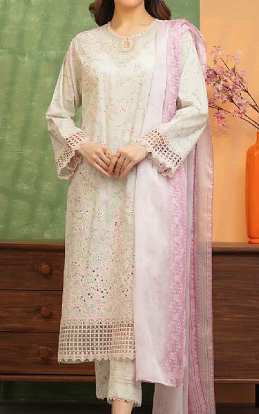 Edenrobe Off White Lawn Suit | Pakistani Lawn Dress in USA- Image 1
