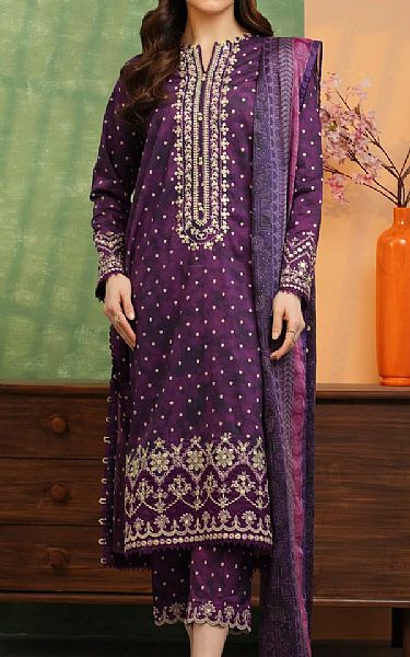 Edenrobe Purple Lawn Suit | Pakistani Lawn Dress in USA- Image 1