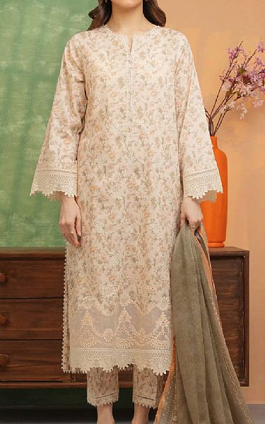 Edenrobe Ivory Lawn Suit | Pakistani Lawn Dress in USA- Image 1