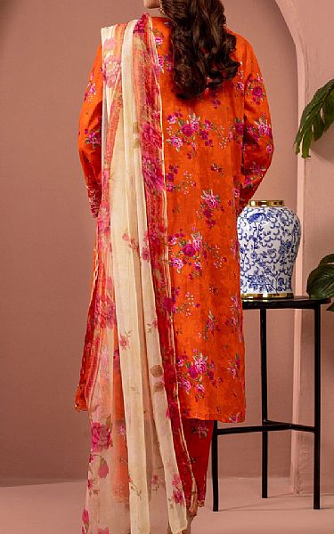 Edenrobe Bright Orange Lawn Suit | Pakistani Lawn Dress in USA- Image 2