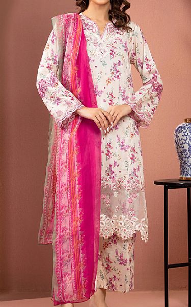 Edenrobe Off White Lawn Suit | Pakistani Lawn Dress in USA- Image 1