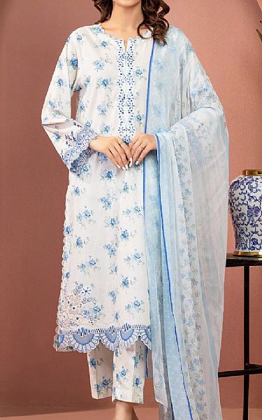 Edenrobe Off White Lawn Suit | Pakistani Lawn Dress in USA- Image 1