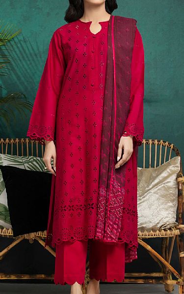 Edenrobe Raspberry Cambric Suit | Pakistani Lawn Dress in USA- Image 1