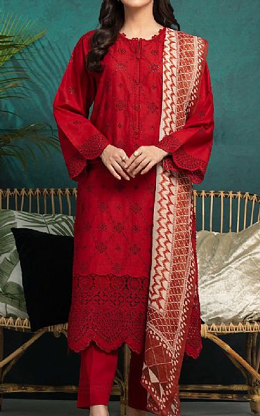 Edenrobe Maroon Cambric Suit | Pakistani Lawn Dress in USA- Image 1
