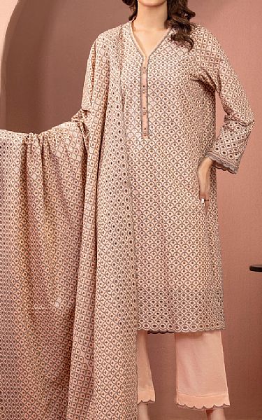 Edenrobe Light Peach Cambric Suit | Pakistani Lawn Dress in USA- Image 1