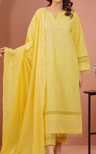 Edenrobe Yellow Cambric Suit | Pakistani Lawn Dress in USA- Image 1