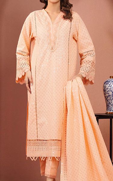Edenrobe Peach Cambric Suit | Pakistani Lawn Dress in USA- Image 1