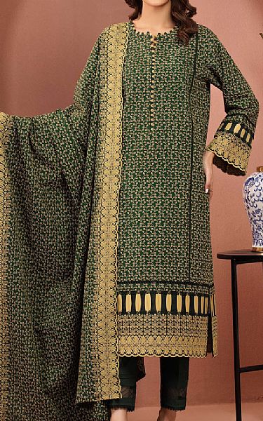 Edenrobe Dark Green Cambric Suit | Pakistani Lawn Dress in USA- Image 1