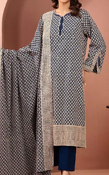 Edenrobe Blue Cambric Suit | Pakistani Lawn Dress in USA- Image 1
