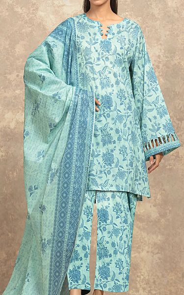 Edenrobe Aqua Lawn Suit | Pakistani Lawn Dress in USA- Image 1
