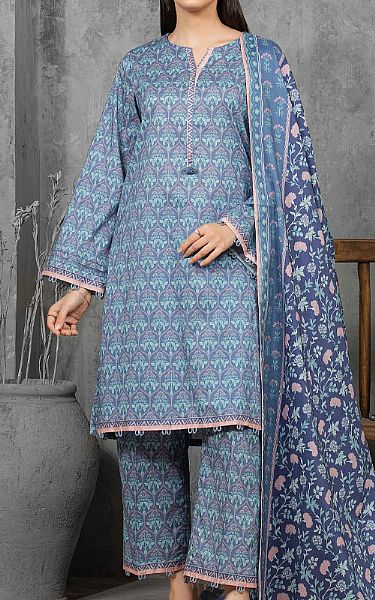 Edenrobe Navy Blue Lawn Suit | Pakistani Lawn Dress in USA- Image 1