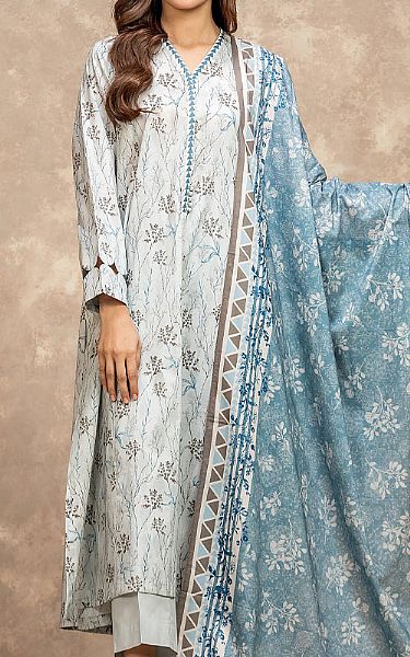 Edenrobe Light Grey Lawn Suit | Pakistani Lawn Dress in USA- Image 1