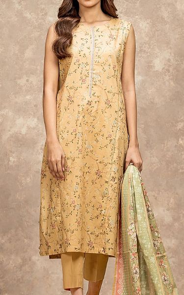 Edenrobe Beige Lawn Suit | Pakistani Lawn Dress in USA- Image 1