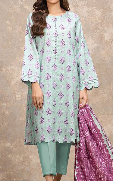 Edenrobe Light Turquoise Lawn Suit | Pakistani Lawn Dress in USA- Image 1