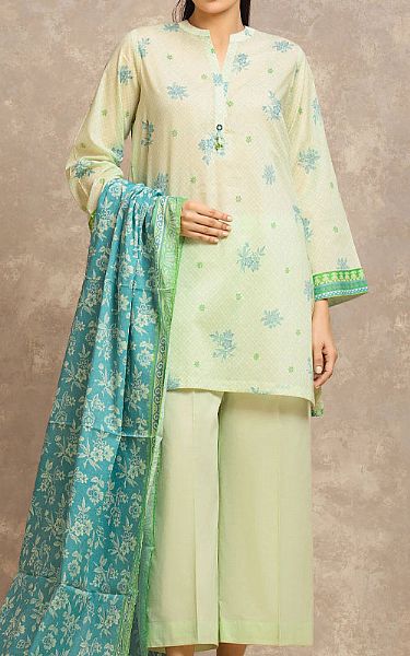 Edenrobe Lime Lawn Suit | Pakistani Lawn Dress in USA- Image 1