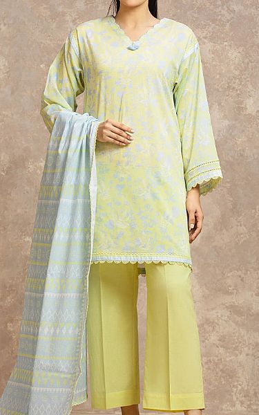 Edenrobe Lime Green Lawn Suit | Pakistani Lawn Dress in USA- Image 1