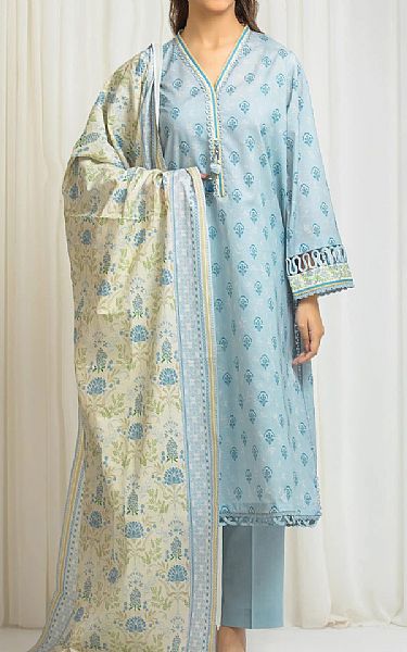 Edenrobe Pale Aqua Lawn Suit | Pakistani Lawn Dress in USA- Image 1