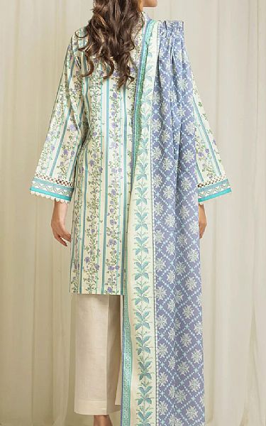 Edenrobe Off White Lawn Suit | Pakistani Lawn Dress in USA- Image 2