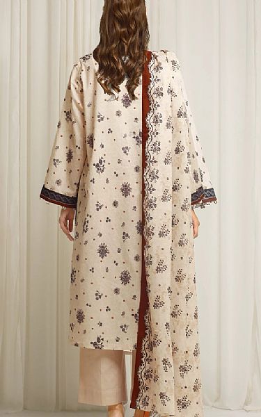 Edenrobe Beige Lawn Suit | Pakistani Lawn Dress in USA- Image 2