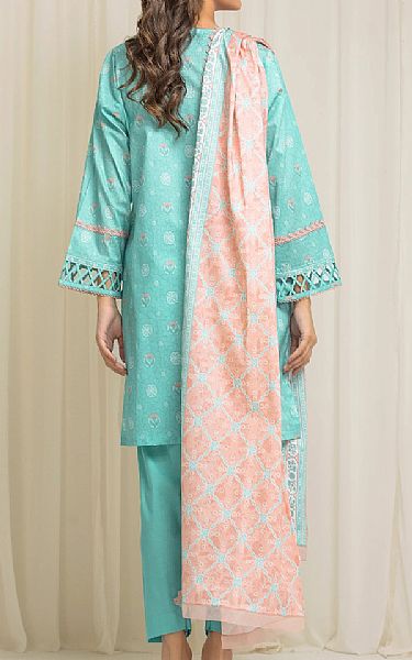 Edenrobe Pale Turquoise Lawn Suit | Pakistani Lawn Dress in USA- Image 2