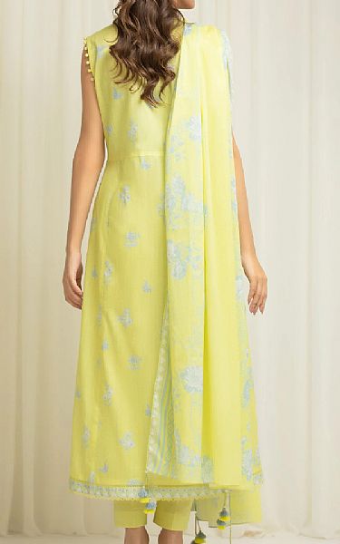 Edenrobe Pastel Yellow Lawn Suit | Pakistani Lawn Dress in USA- Image 2