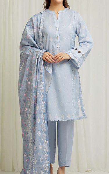 Edenrobe Pale Aqua Lawn Suit | Pakistani Lawn Dress in USA- Image 1