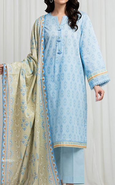 Edenrobe Baby Blue Lawn Suit | Pakistani Lawn Dress in USA- Image 1