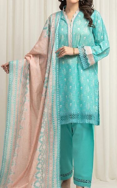 Edenrobe Turquoise Lawn Suit | Pakistani Lawn Dress in USA- Image 1