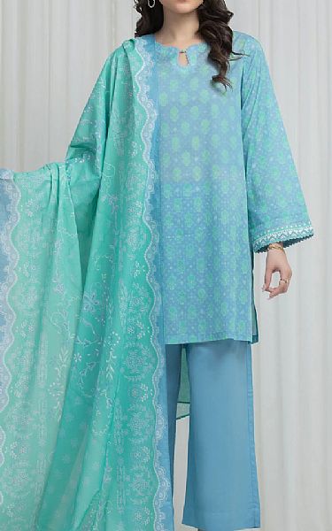Edenrobe Turquoise Lawn Suit | Pakistani Lawn Dress in USA- Image 1