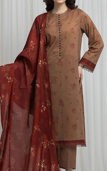 Edenrobe Brown Lawn Suit | Pakistani Lawn Dress in USA- Image 1