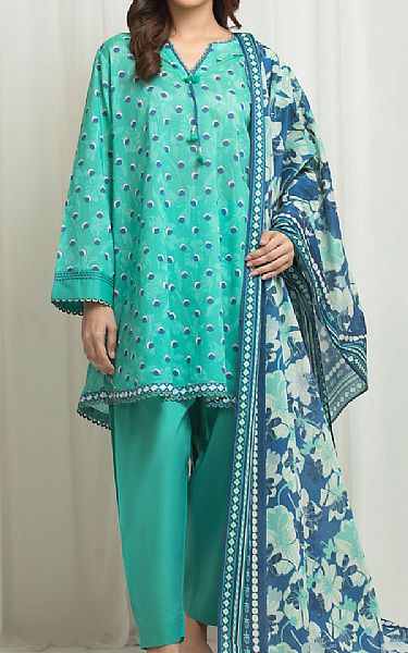 Edenrobe Sea Green Lawn Suit | Pakistani Lawn Dress in USA- Image 1
