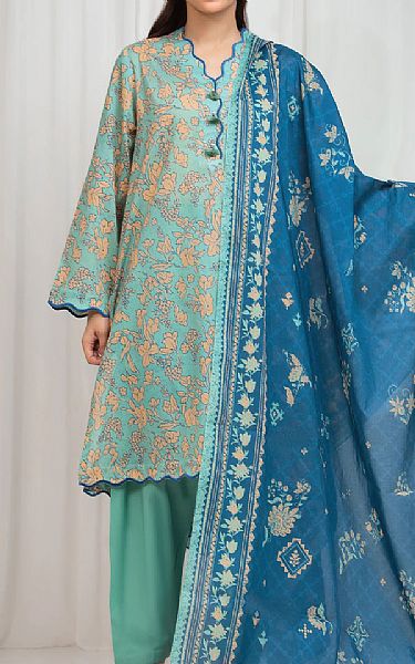 Edenrobe Sea Green Lawn Suit | Pakistani Lawn Dress in USA- Image 1