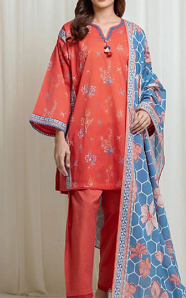 Edenrobe Coral Lawn Suit | Pakistani Lawn Dress in USA- Image 1