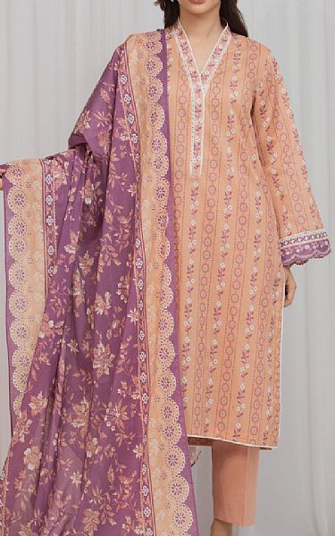 Edenrobe Peach Lawn Suit | Pakistani Lawn Dress in USA- Image 1