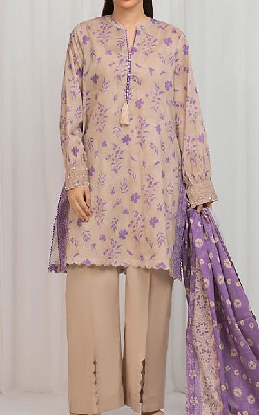Edenrobe Beige Lawn Suit | Pakistani Lawn Dress in USA- Image 1