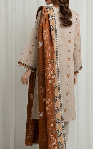 Edenrobe Ivory/Brown Lawn Suit | Pakistani Lawn Dress in USA- Image 2