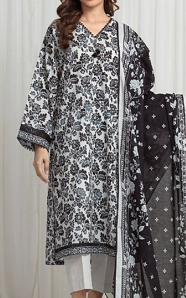 Edenrobe White/Black Lawn Suit | Pakistani Lawn Dress in USA- Image 1