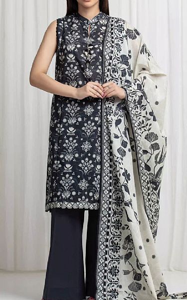 Edenrobe Navy Lawn Suit | Pakistani Lawn Dress in USA- Image 1