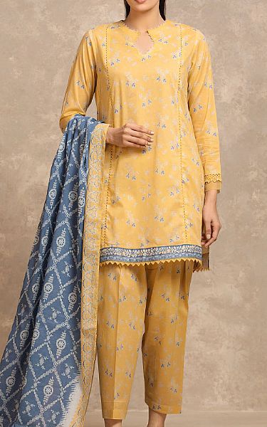 Edenrobe Sand Gold Lawn Suit | Pakistani Lawn Dress in USA- Image 1