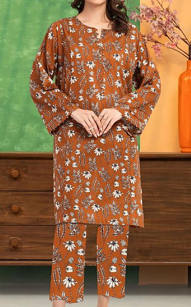 Edenrobe Brown Lawn Suit (2 Pcs) | Pakistani Lawn Dress in USA- Image 1