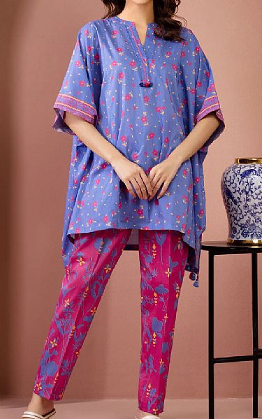 Edenrobe Blue/Pink Lawn Suit (2 Pcs) | Pakistani Lawn Dress in USA- Image 1