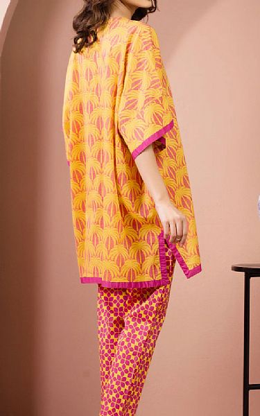 Edenrobe Mustard Lawn Suit (2 Pcs) | Pakistani Lawn Dress in USA- Image 2