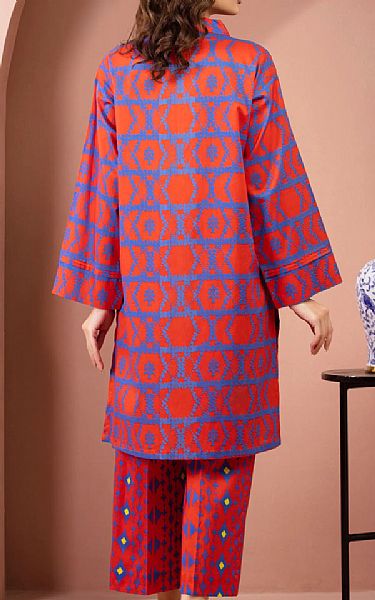 Edenrobe Red/Blue Lawn Suit (2 Pcs) | Pakistani Lawn Dress in USA- Image 2