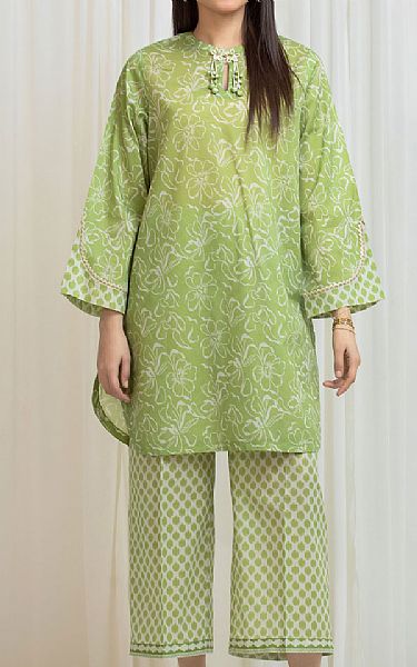 Edenrobe Light Green Lawn Suit (2 Pcs) | Pakistani Lawn Dress in USA- Image 1