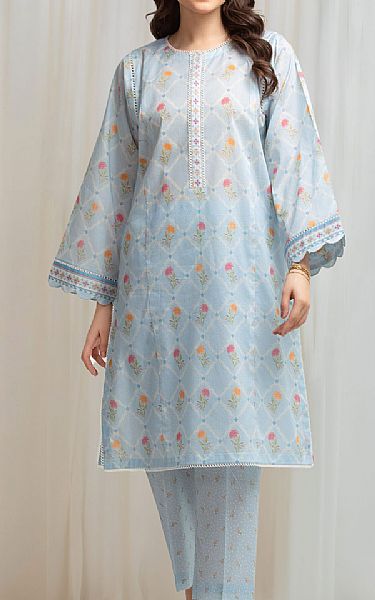 Edenrobe Baby Blue Lawn Suit (2 Pcs) | Pakistani Lawn Dress in USA- Image 1